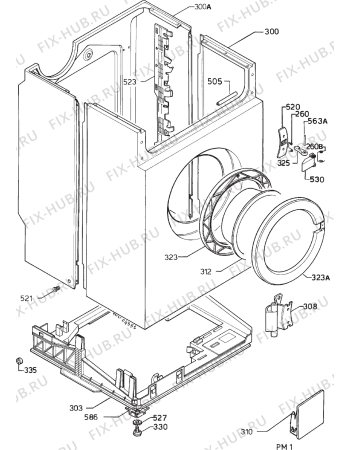 Взрыв-схема стиральной машины Tricity CAW1200 - Схема узла Cabinet + armatures